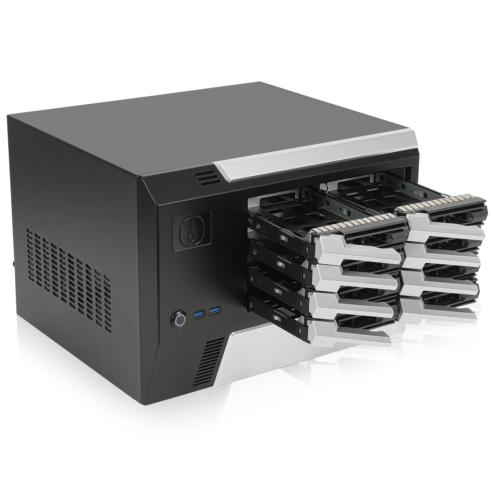  Eesktop case eight hotswap 6Gbs micorATX mini-itx DN8 